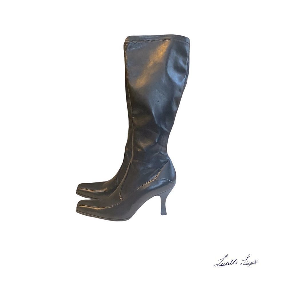 Glenda: Franco Sarto Black tall boot. Made in Brazil.